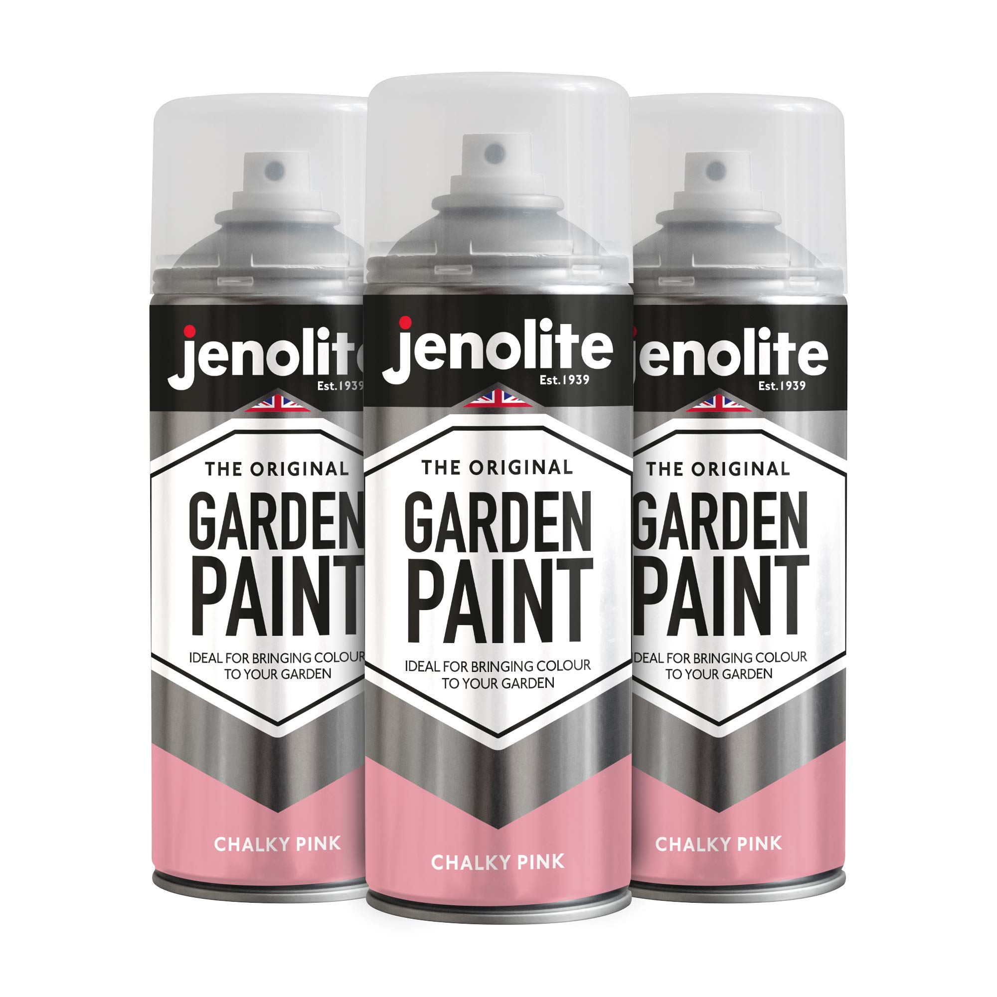 JENOLITE Farba w sprayu do mebli ogrodowych | różowy kredowy | 3 x 400 ml | idealna do mebli ogrodowych i ozdób | zastosowanie do drewna, metalu, tworzywa sztucznego, kamienia, ceramiki (RAL 3014)