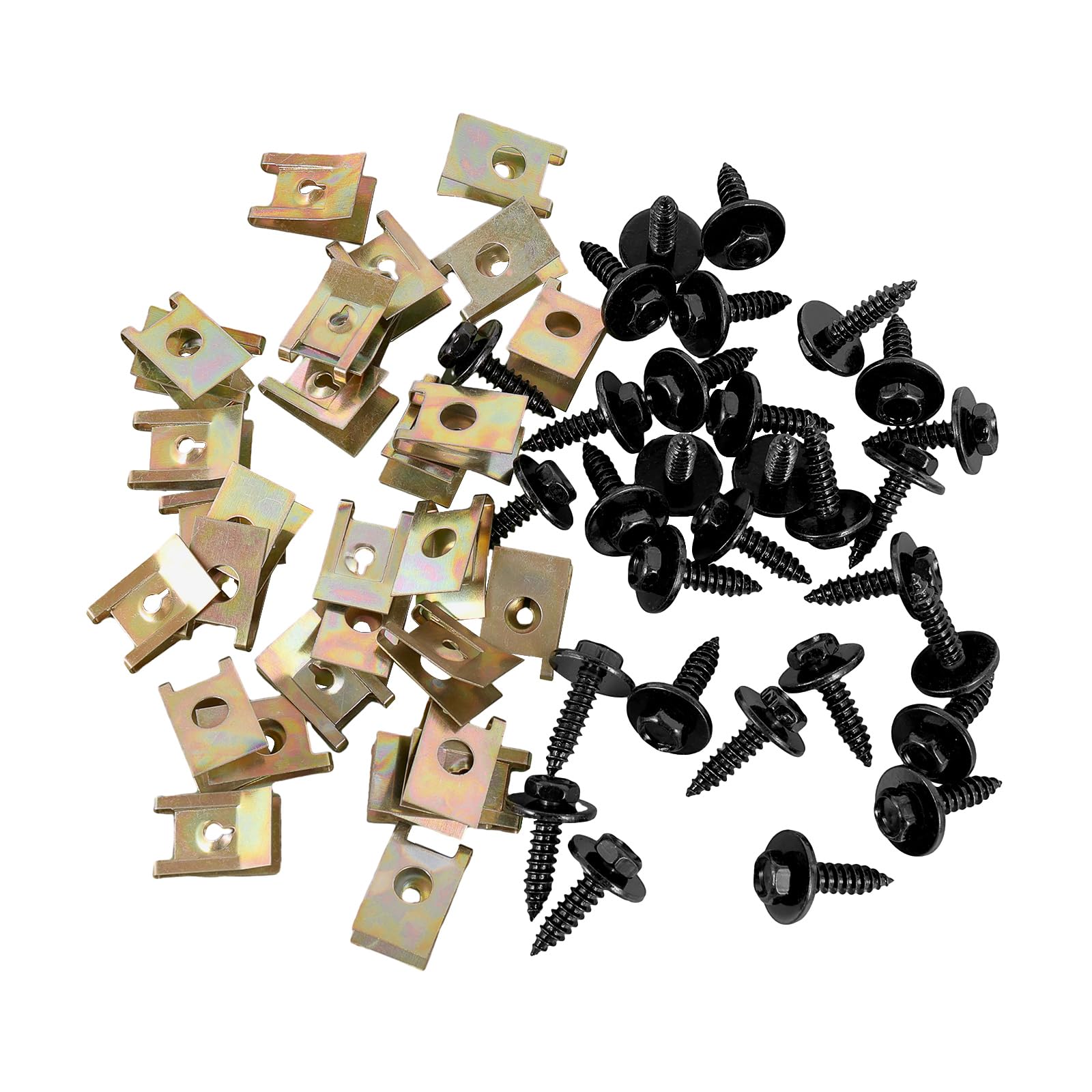 60 Pcs Screw And Nut Clip Kit, 30 Auto Body Fender Screws And
