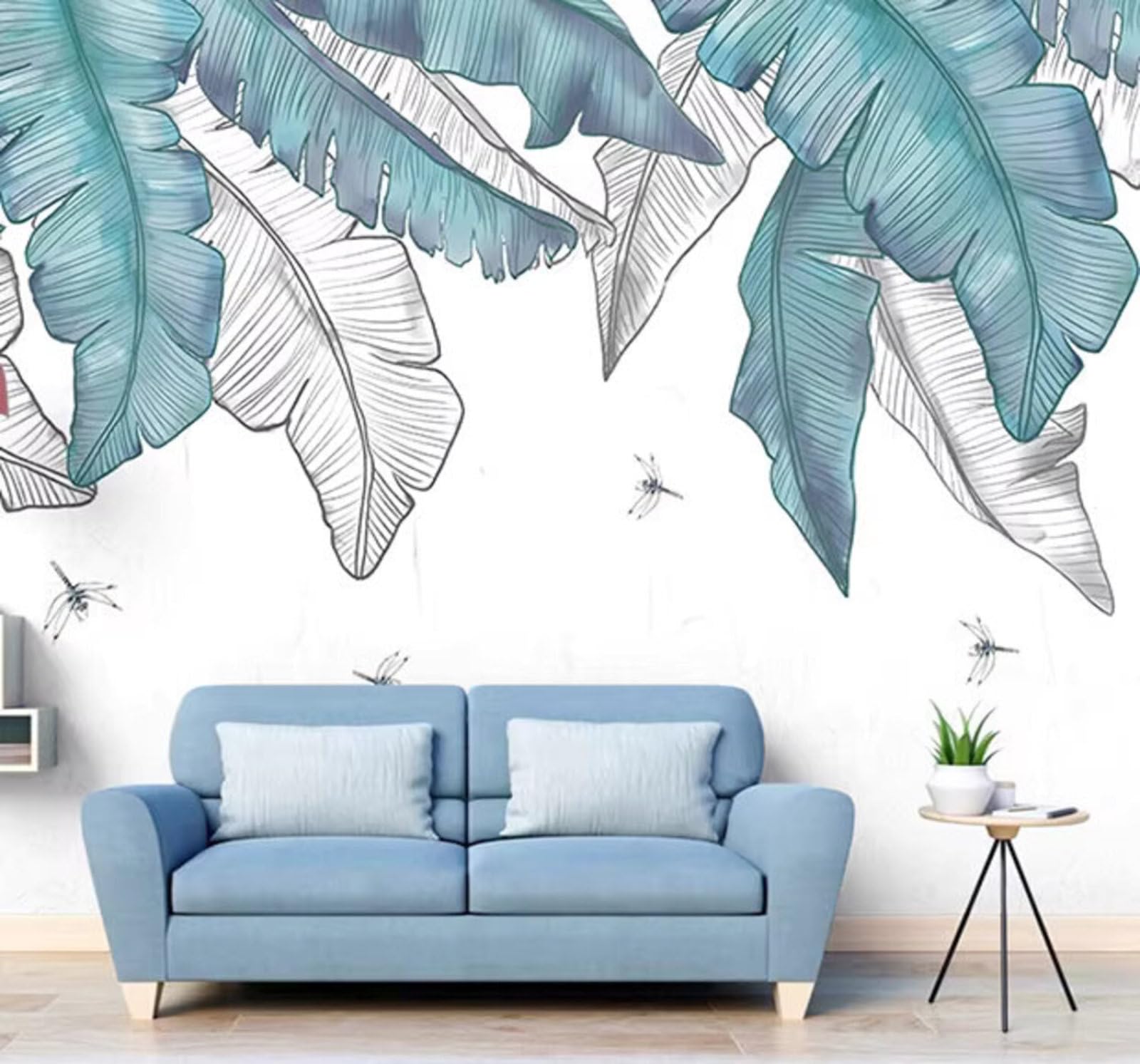 Minimalist Fresh Tropical Plants Banana Leaves 3D Wallpaper Easy Install Feature Office Living Room Sofa Bedroom TV Background Wall Decoration-250cm×170cm
