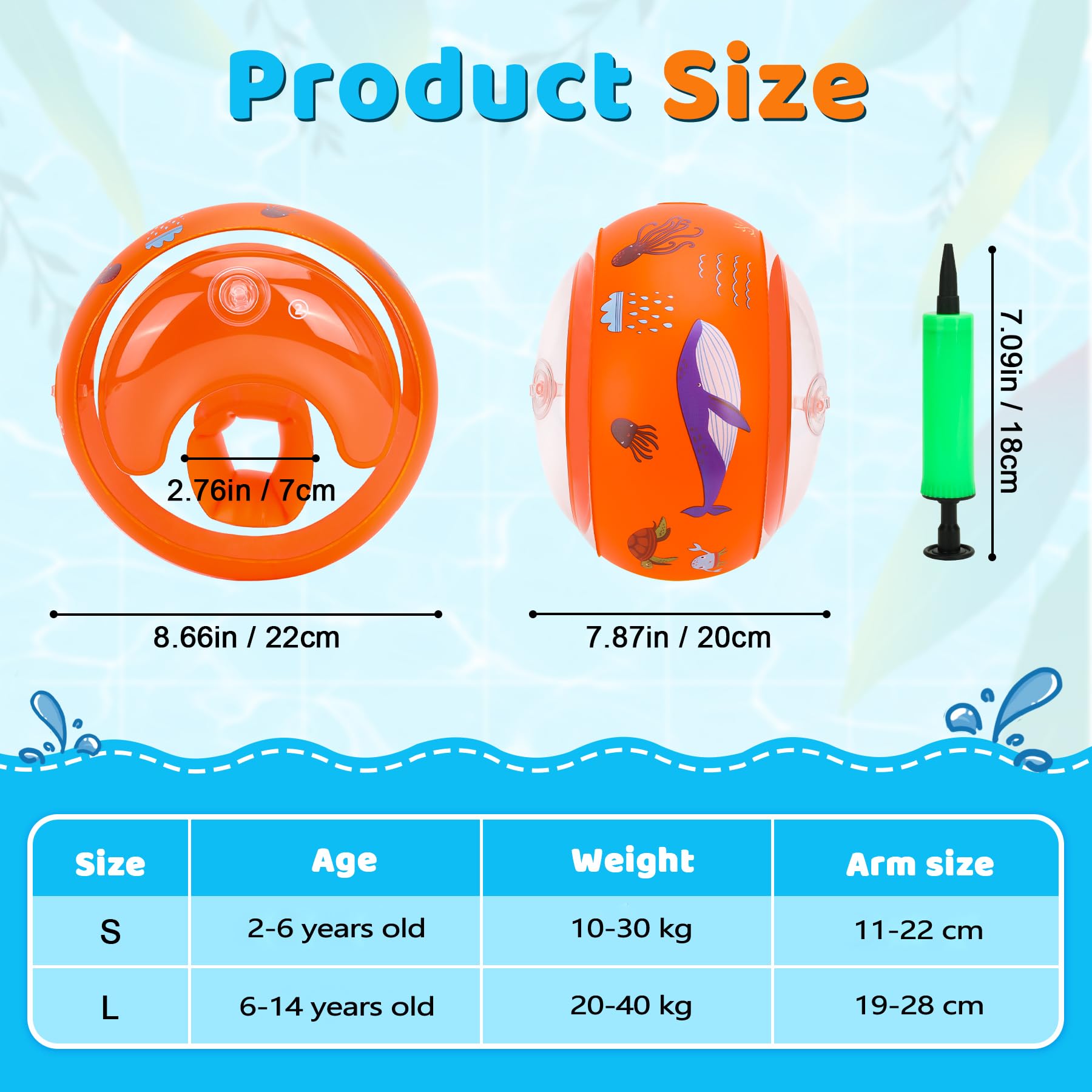 Schwimmflügel Kinder 1-6 Jahre - 3-Kammer Sicherheitssystem Mit 11-30kg Tragkraft