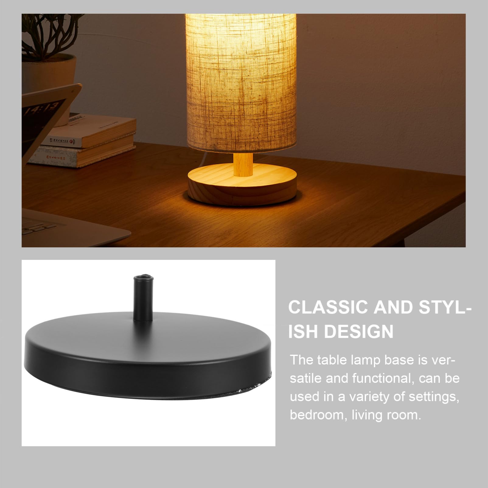 Gatuida Base per Lampada da Scrivania Nero Supporto Stabile per Lampade Braccio Snodabile Accessorio DIY per Illuminazione da Tavolo Elegante e
