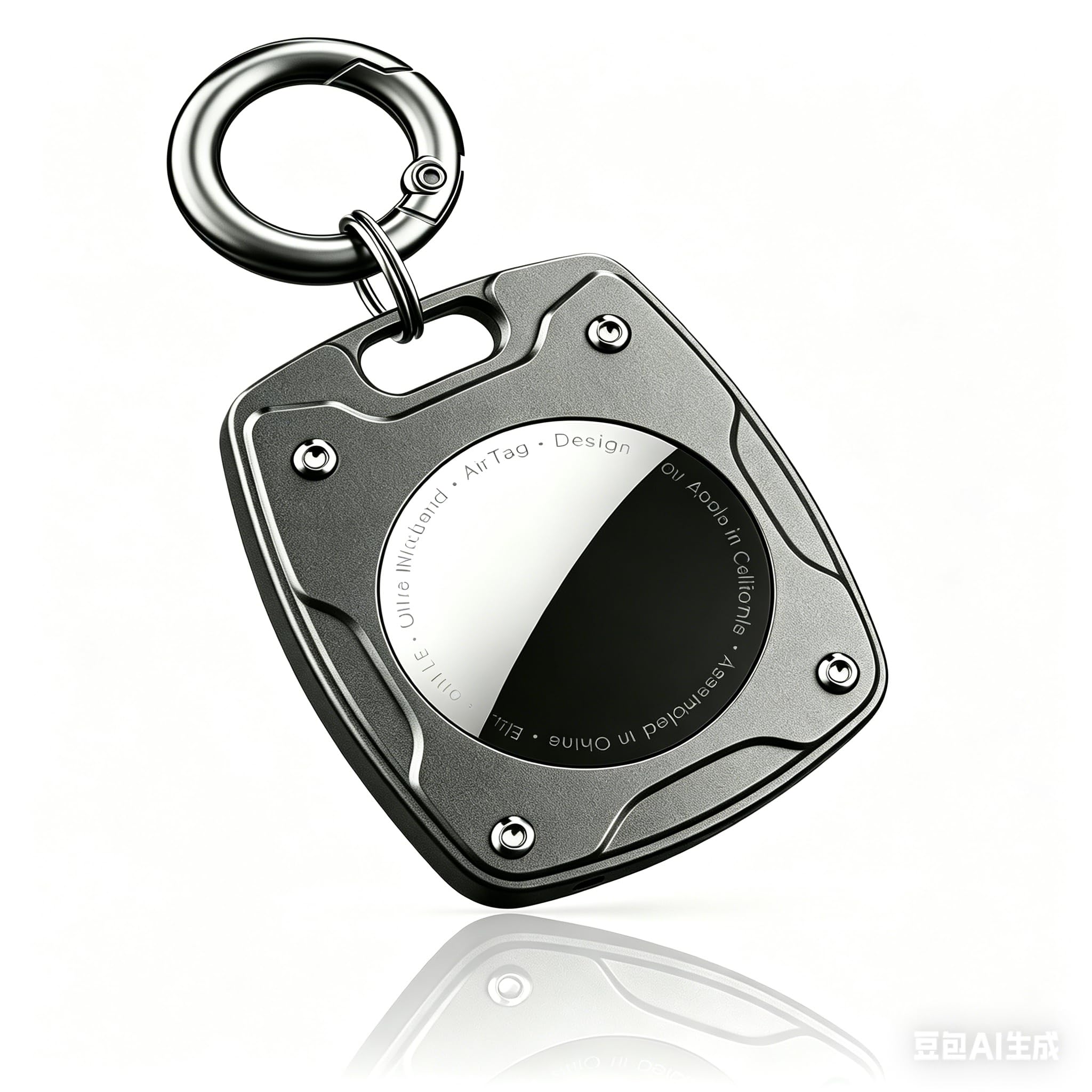 for AirTag Holder Keychain Metal - AirTag Holder with Key Ring, Apple AirTag Secure Holder Case Aluminum Alloy Keychain for Apple AirTag Tracker Case, AirTag Case Cover Accessories (Gunmetal Gray)