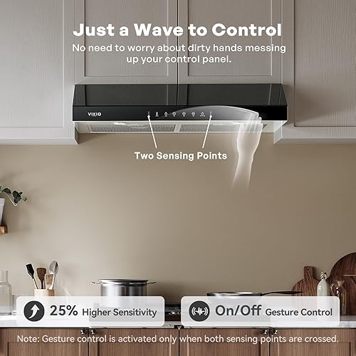 Miniatura 5 de Campana extractora para debajo del gabinete de 30 pulgadas, motor centrífugo dual de 900 CFM, ventilación de cocina con conductos de 3 velocidades,