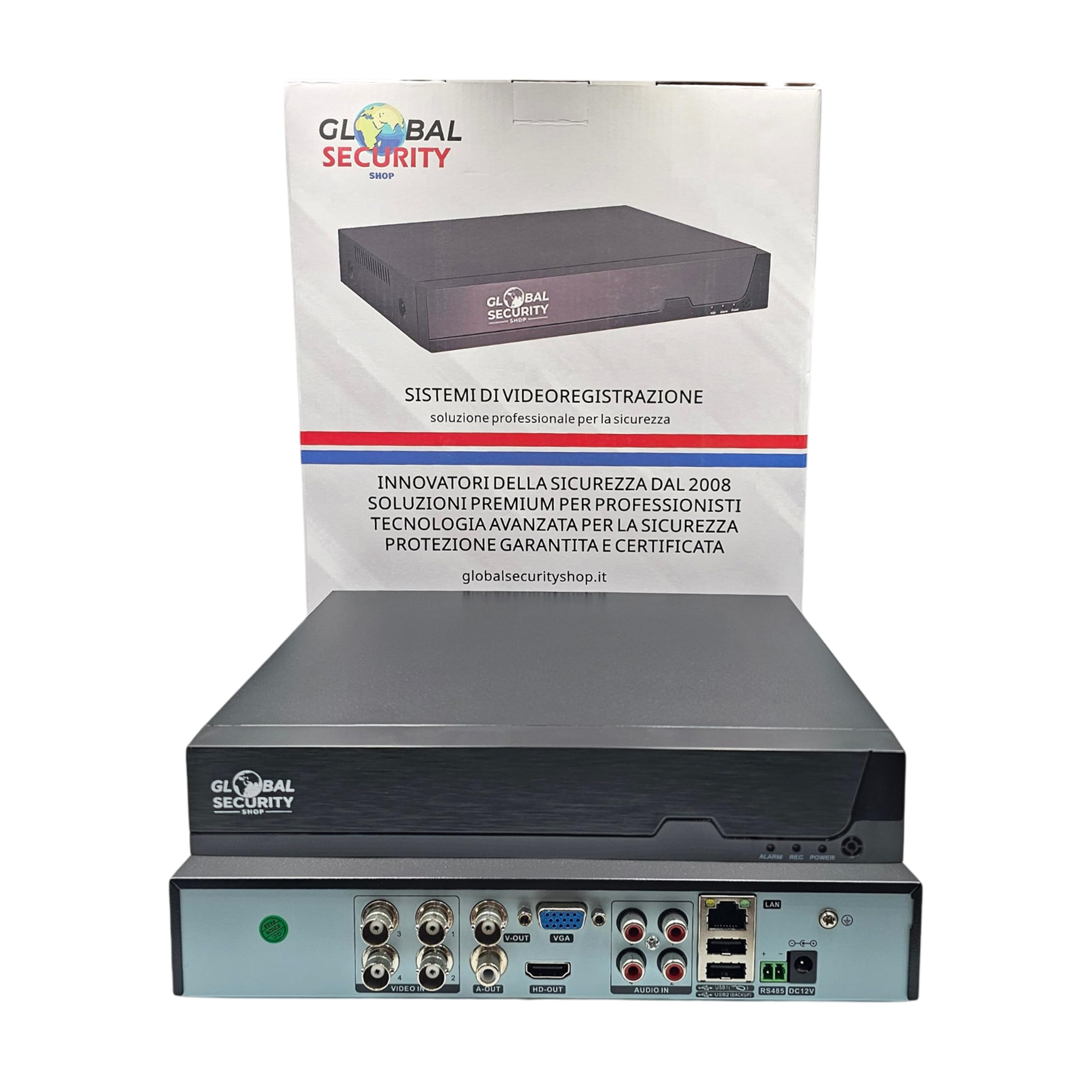 GSS Pro 4-kanałowy 5-megapikselowy rejestrator wideo Lite (5M-N), hybrydowy 6 w 1, rozszerzalny do 16 kamer IP, procesor XM8520, H.265, aplikacja XMeye