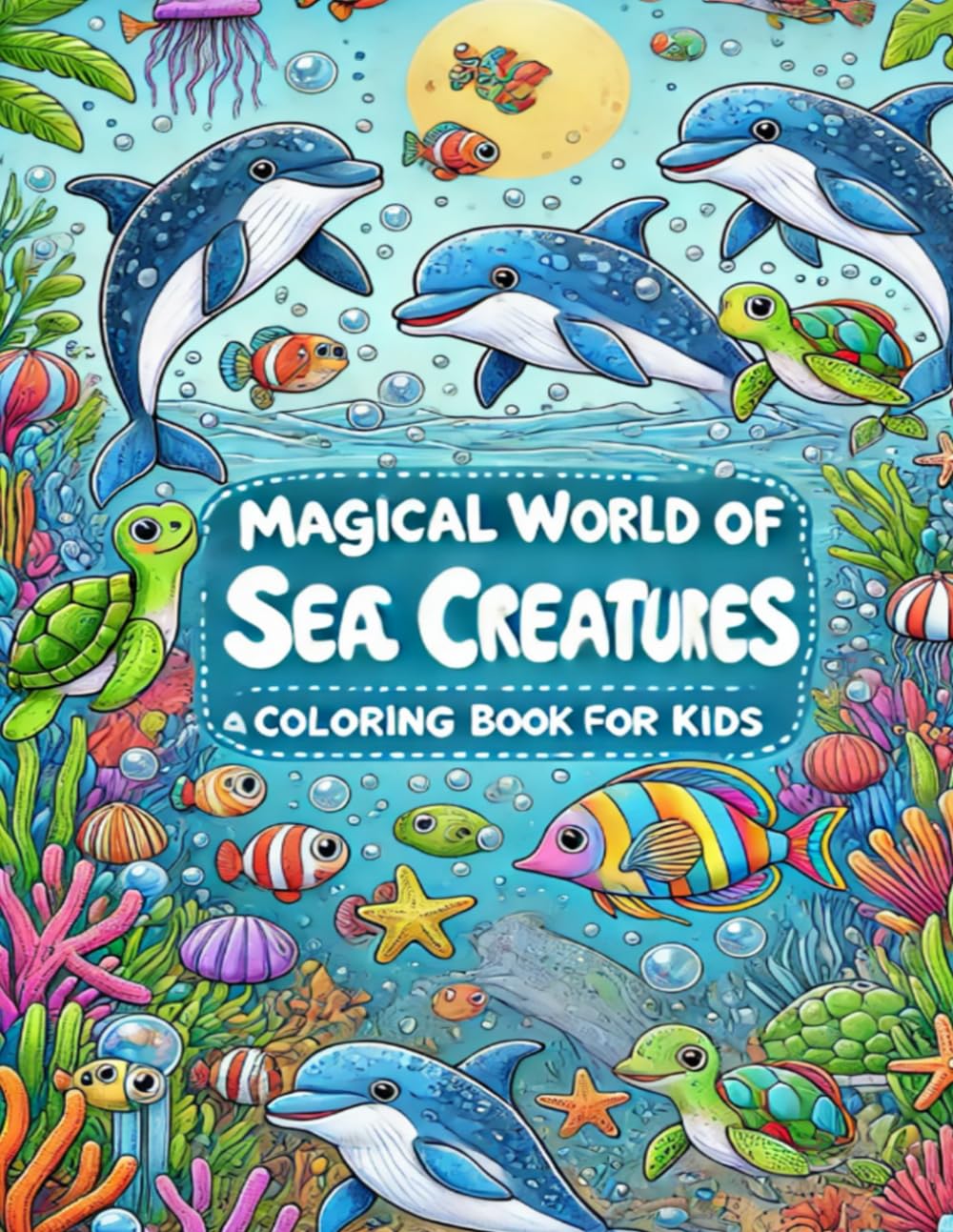 Magical World of Sea Creatures: A Coloring Book for Kids