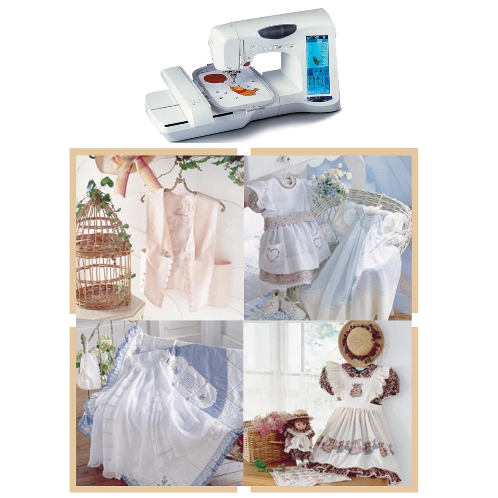 4-Piece Embroidery Hoop Set - Replacement For Brother & BabyLock Machines (1", 4", 5"x7", 6"x10")