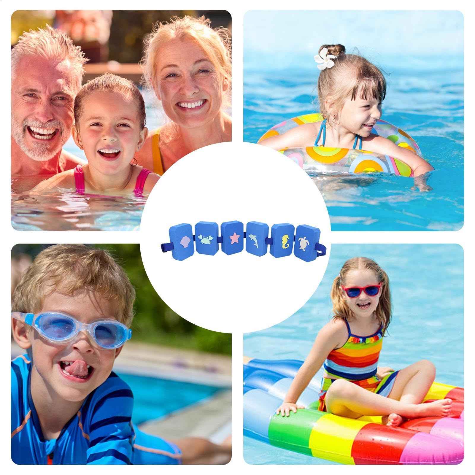 Swim Training Belt, EVA Foam Flotation Aid, Adjustable Waist Strap Design, Safe Swim Trainer, Floating Board, Suitable for Kids, Beginners Water Confidence Use