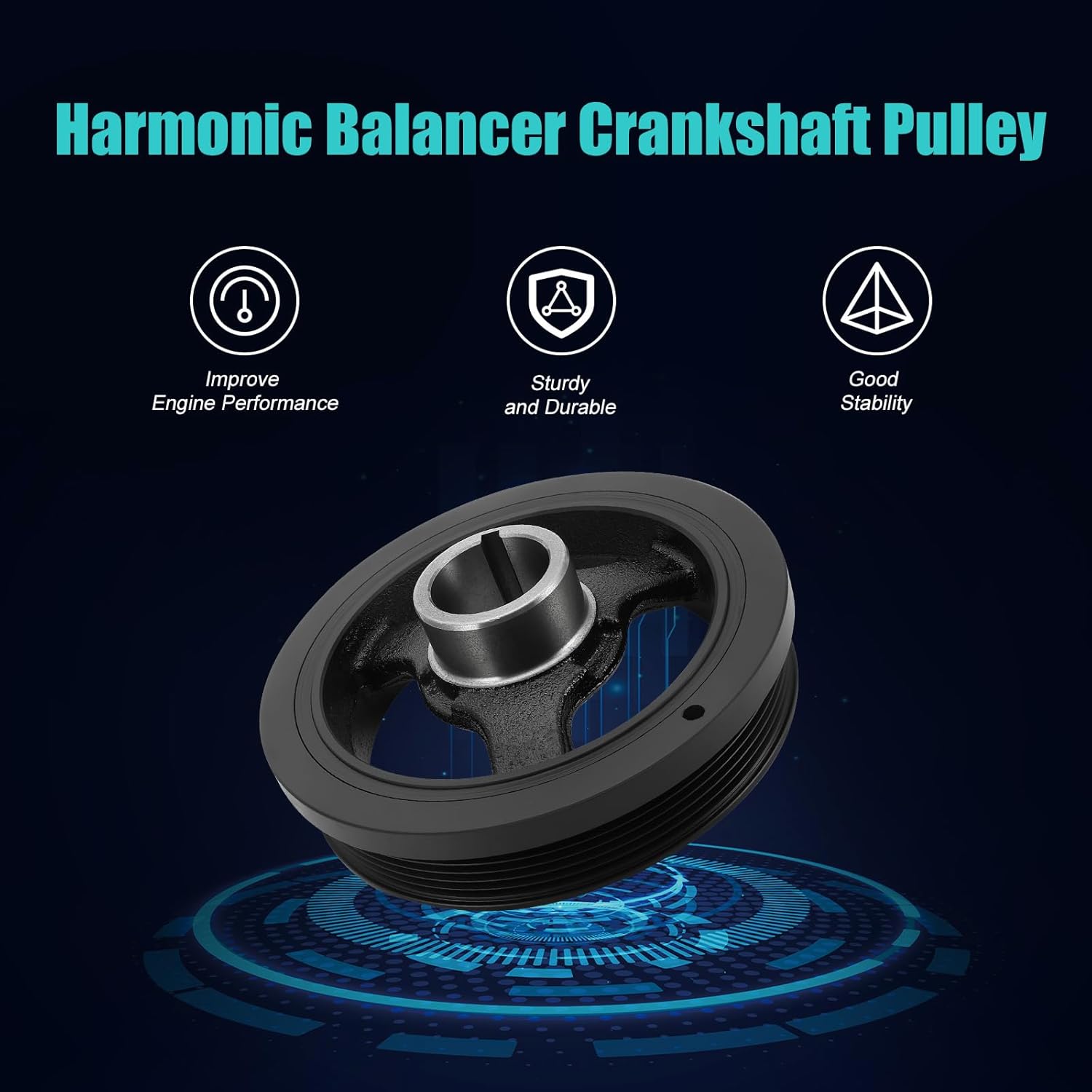 594-420 Harmonic Balancer Crankshaft Pulley For 2007-2020 Chevy Equinox Malibu Traverse Impala & GMC Acadia & Buick Allure Enclave & Cadillac & Saab & Pontiac & Saturn V6 2.8/3.0/3.6L 12603181