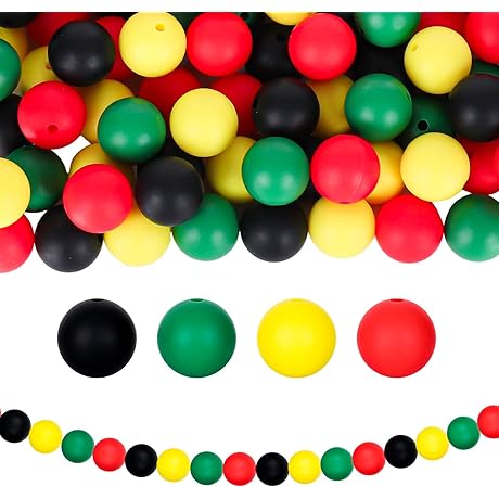 15mm Juneteenth Silicone Beads for Jewelry Making