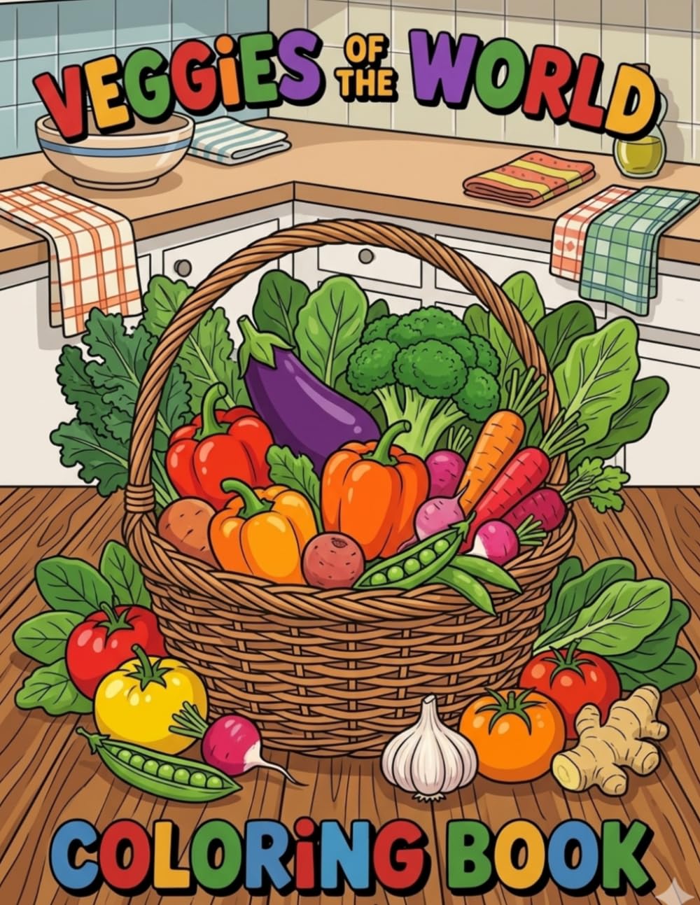 VEGGIES OF THE WORLD: A Fun and Educational Coloring Book for Kids and Early Teens | Explore 30 Unique Vegetables with Easy, Bold Coloring Pages