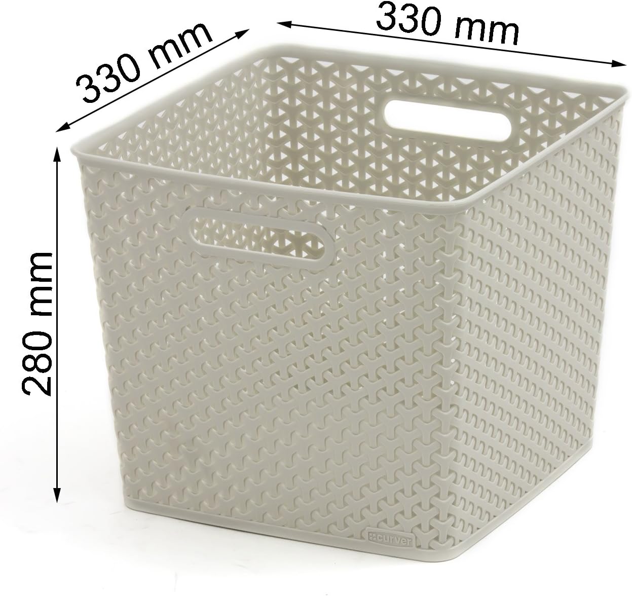 Curver My Style 196862 Storage Box Rattan Effect Large 25L Cream