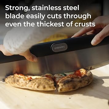 Everdure Pizza Rocker - Powerful One-Cut Stainless Steel Blade, Durable and Comfortable Grip, Dishwasher Safe Ideal Pizza Cutter for Pizza Lovers, Chefs, Cooks, Bakers