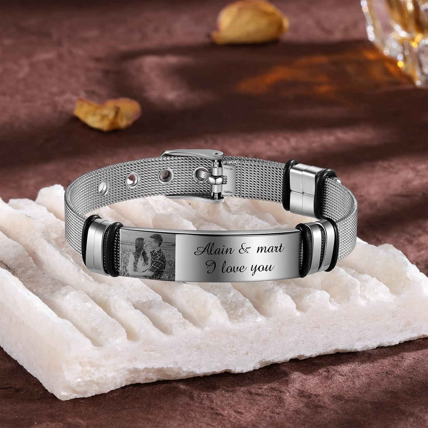 Personalized Bracelet for Men Women Custom Engraved Bracelet for Men Women Matching Bracelets for Couples Custom Jewelry Gifts