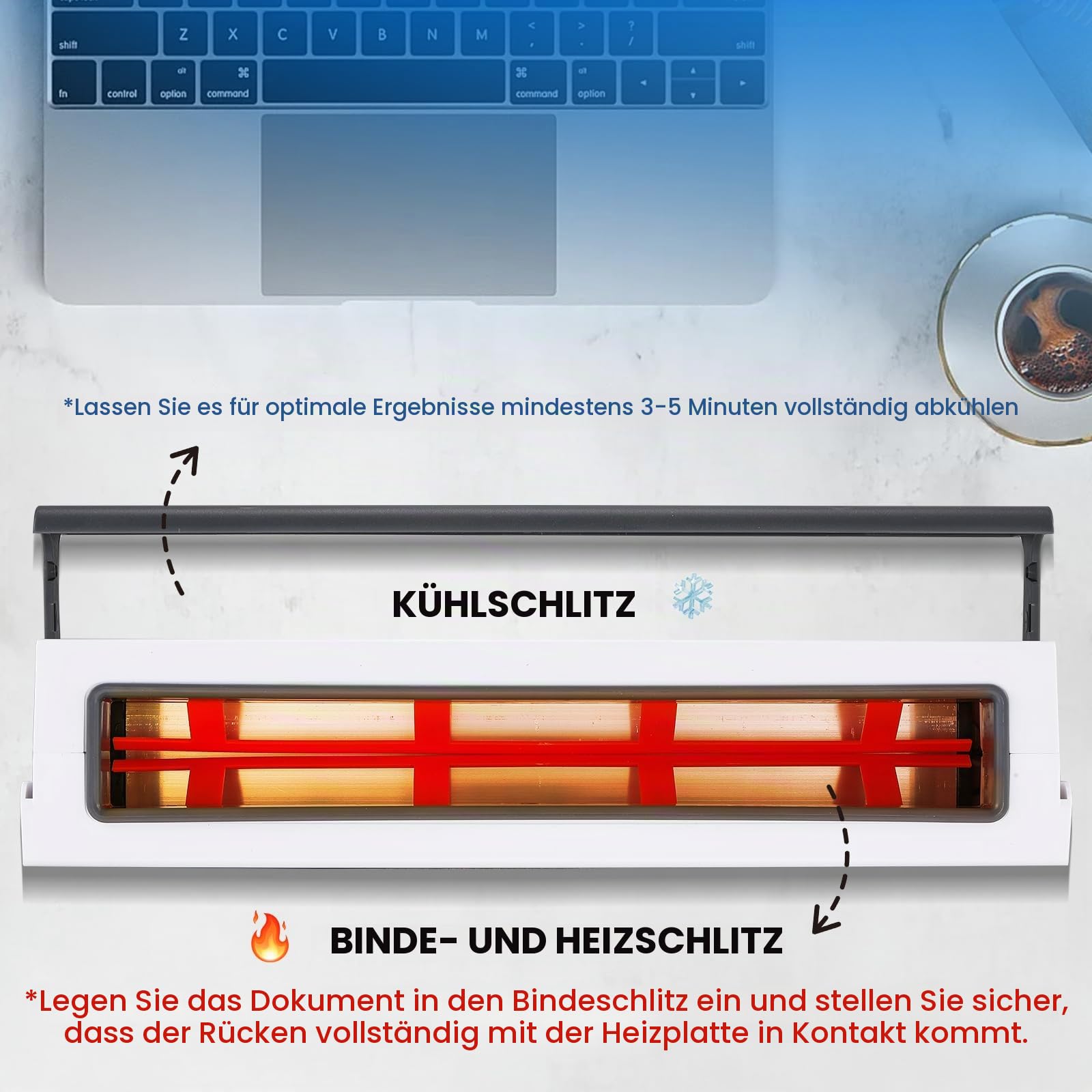 Mxmoonant TH-36 Thermobindemaschine, max. 200 Blatt | einfache Bedienung, kompakt, für A5/A4, mit 5 Stück Bindedeckeln