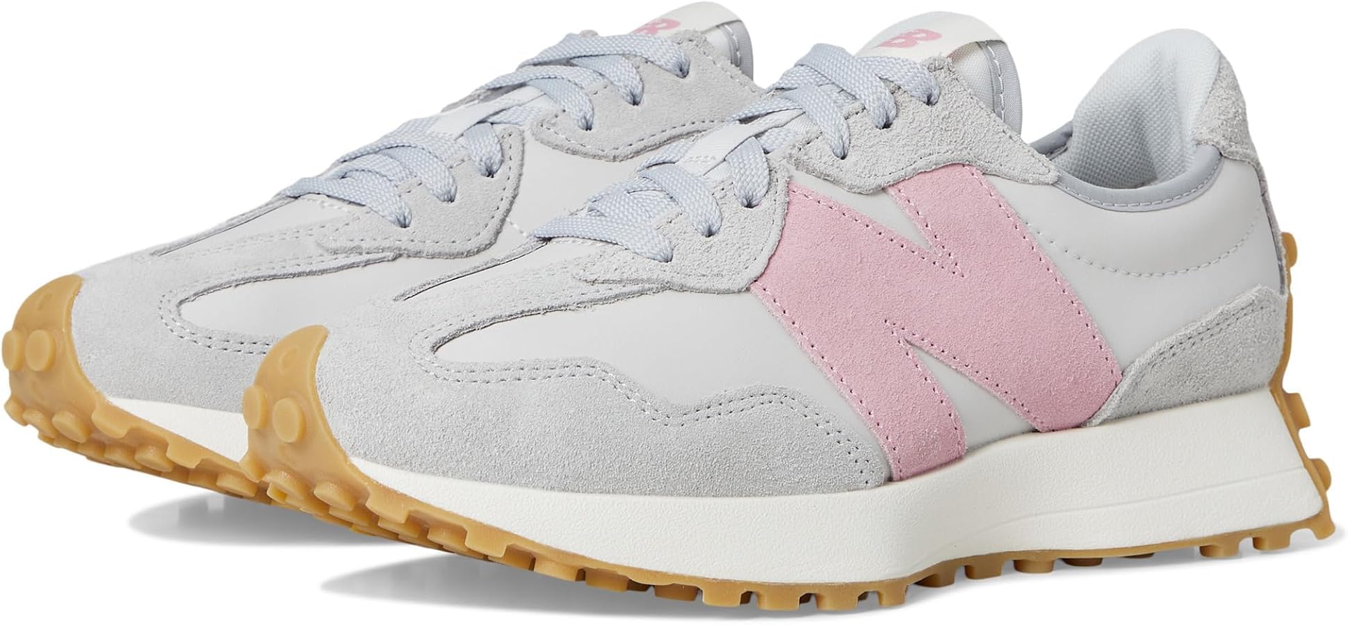 Amazon | New Balance レディース 327 スニーカー, Raincloud/Pink