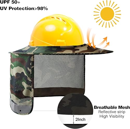 Miniatura 2 de TCCFCCT Hard Hat Sun Shade, Full Brim Neck Shield, 2Packs, Hard Hat Not Included