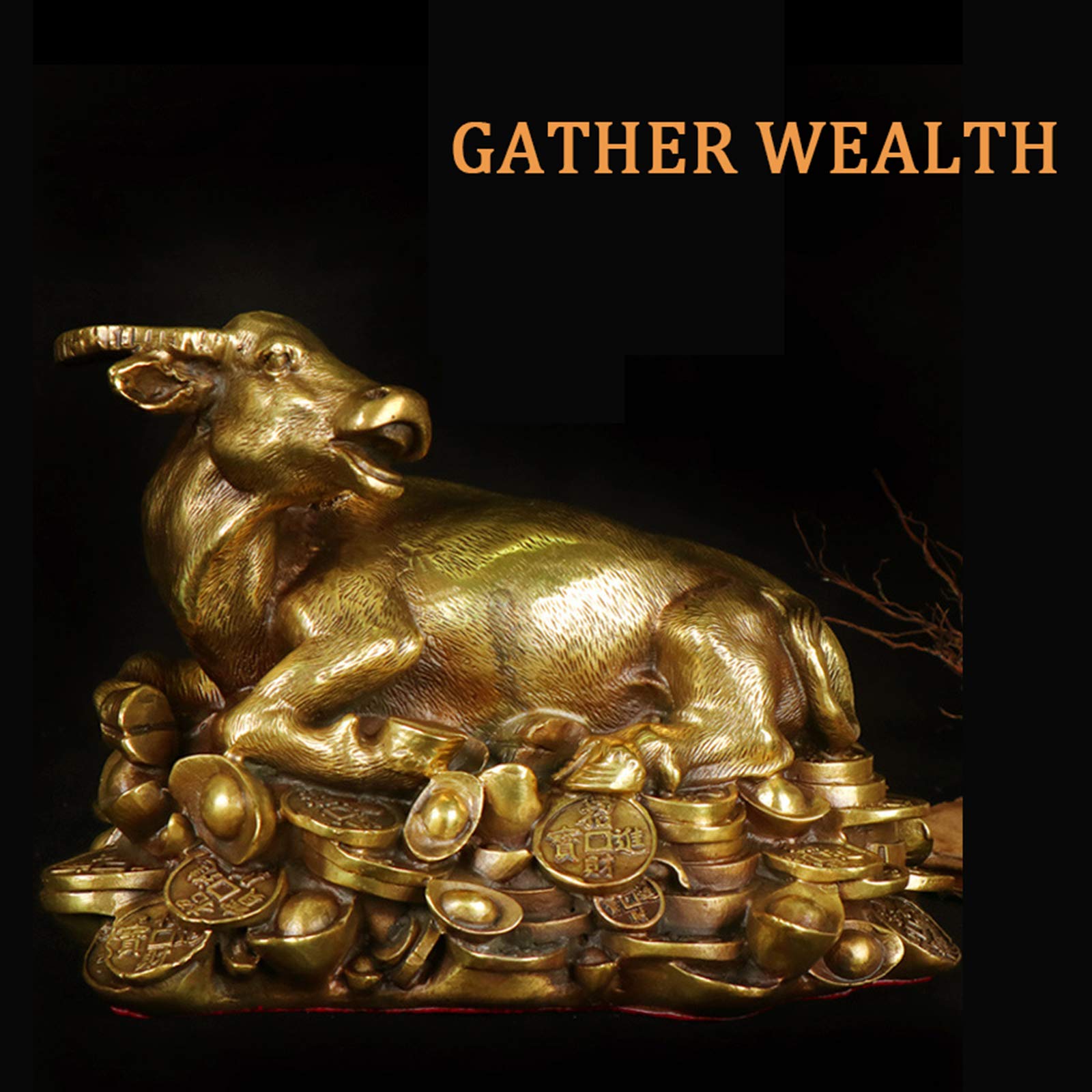 美品銅器 純銅 ウォールストリート 牛 工芸品 置物5