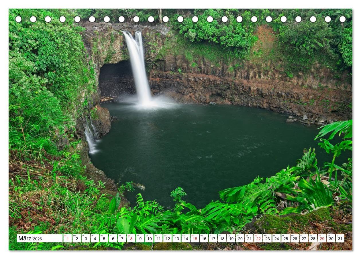 Hawaii - Vulkan- und Inselparadies im Pazifik (Tischkalender 2026 DIN A5 quer), CALVENDO Monatskalender: Bilderreise über die Hawaii Inseln Kauai, Maui, Oahu und Big Island
