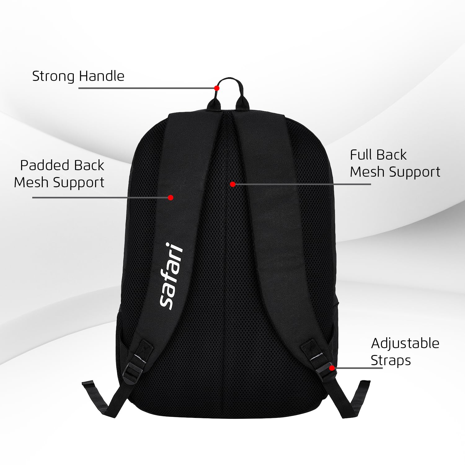 Safari Nudge Laptop Backpack for men & women, school bag for boys and girls, college bag, office bag, travel bag, 3 compartments, Bottle holder, Front pocket, Color Black — Amazon image 5