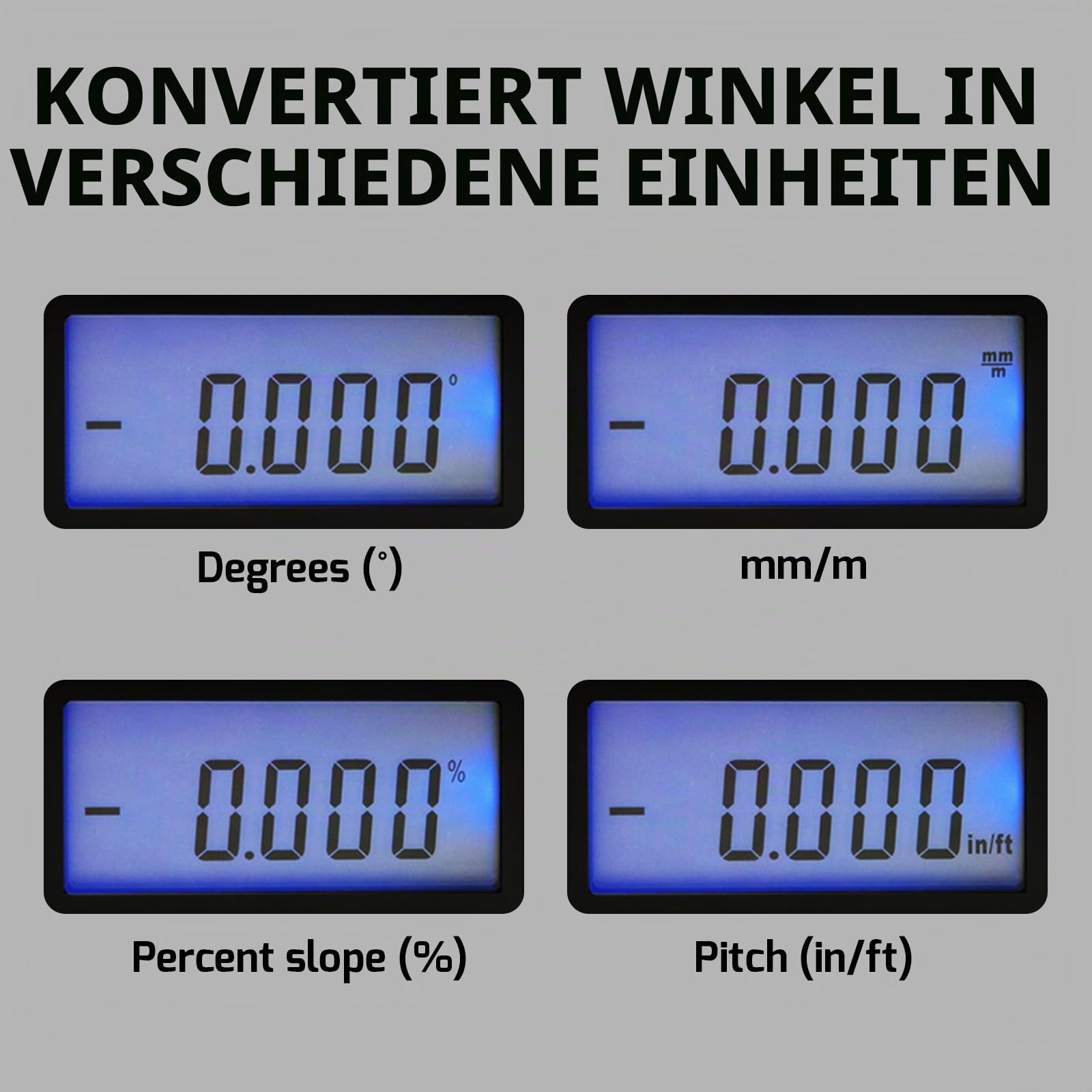 Digitale Winkelsucher Magnetische Winkelmesser Neigungsmesser Winkel Pegel Meter Werkzeug Digitaler Winkelmesser Schräge für Holzbearbeitung, Tischsäge, Bau V-Nut 0 ~ 360 Grad mit