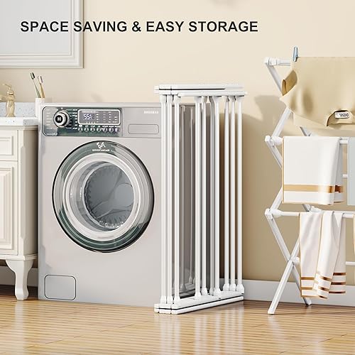 Miniatura 3 de Tendedero de ropa plegable para lavandería, resistente tendedero de ropa, secadora de ropa plegable plegable, fácil montaje, ahorro de espacio, uso