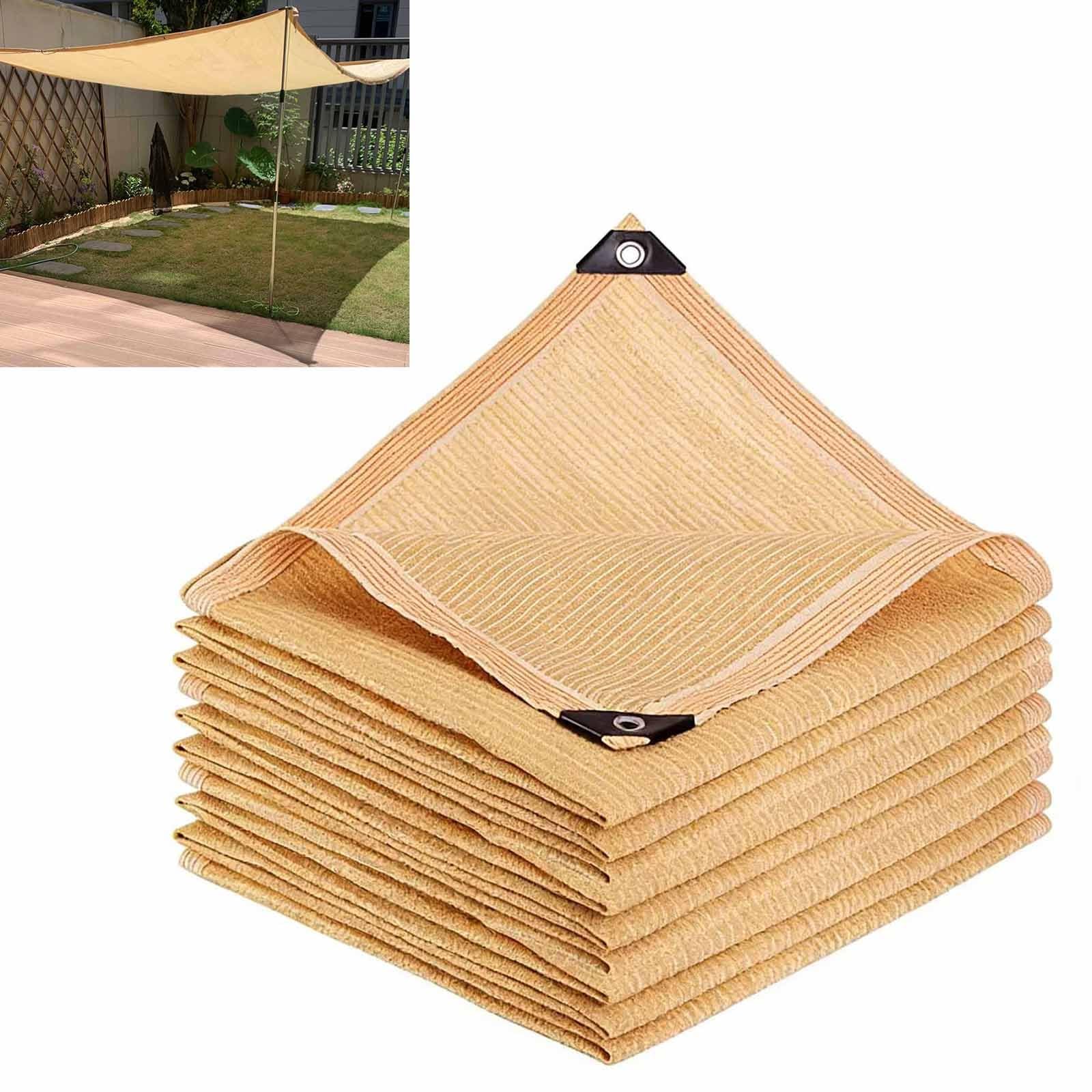 Tissu pare-soleil 90% beige 200x500cm auvent terrasse jardin cour