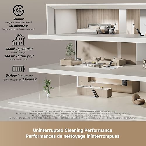 Miniatura 6 de DREAME H15 Pro CarpetFlex - Aspiradora inalámbrica con cepillos dobles para suelos duros y alfombras, corte de cabello sin enredos, succión de 23