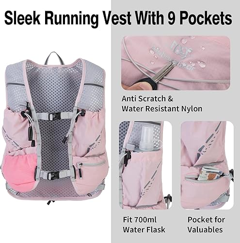 Miniatura 2 de Chaleco ligero para correr para mujeres y hombres, mochila de hidratación con bolsa de vejiga de agua de 1.5 L, accesorios para senderismo,