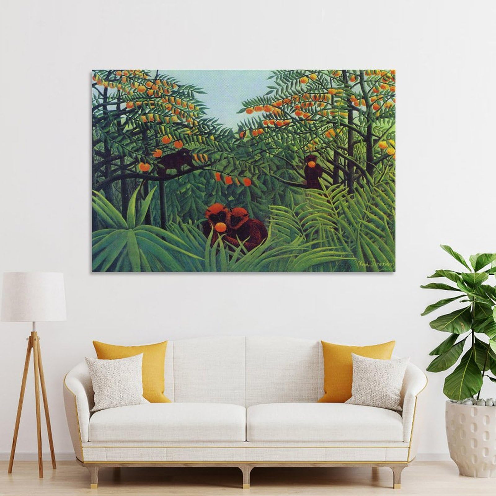 ルソー、密林の二匹の猿、版上サイン、新品額・額装付き、美品 ルソー、密林の二匹の猿、版上サイン、新品額・額装付き、美品 - メルカリ