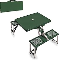 Vista 23 de PICNIC TIME Mesa de picnic plegable, mesa de camping, mesa al aire libre con agujero para paraguas with Umbrella Hole