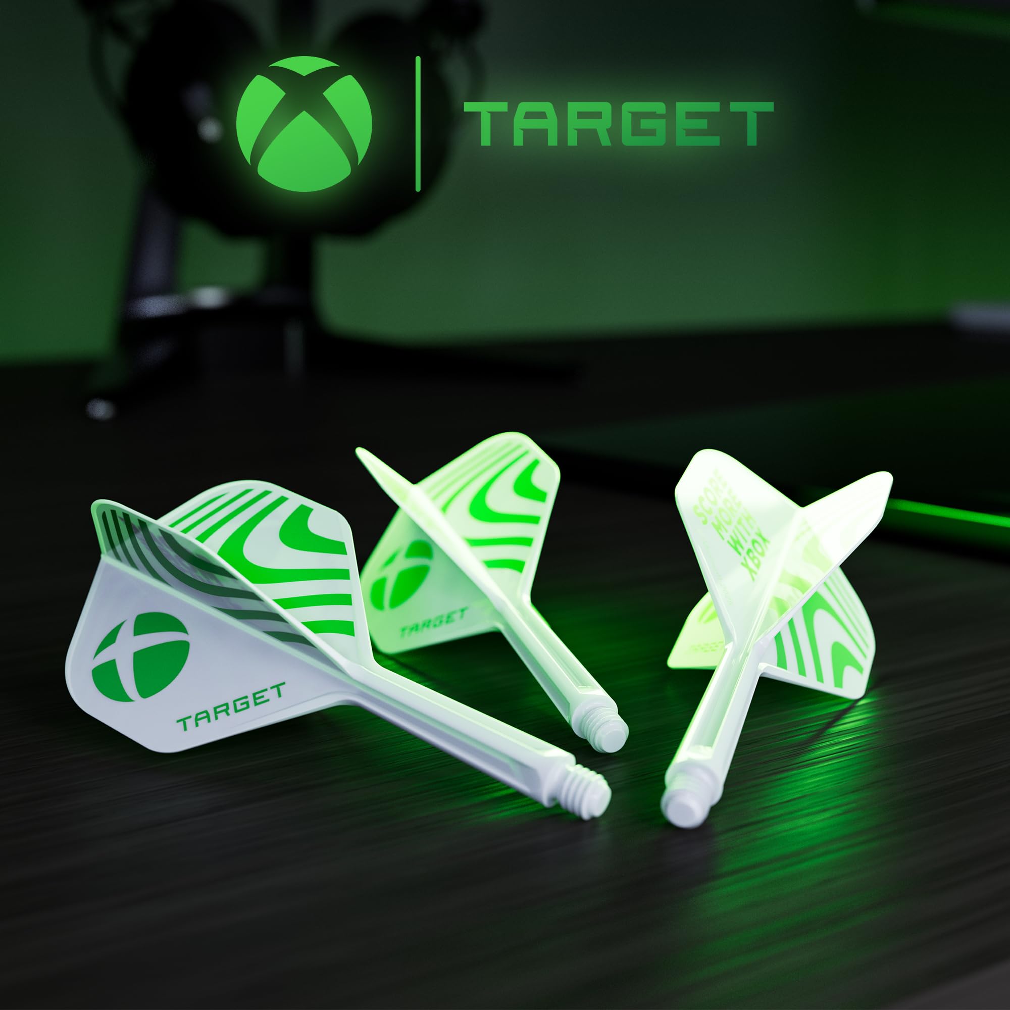 Target Darts Xbox Système K-Flex Vol et Arbre, Vert Et Blanc | N° 2/ N° 6 Kflex – Court (19mm), Intermédiaire (26mm), et Moyen (33mm) Tout-en-Un K Flex Vols et Tiges - 3