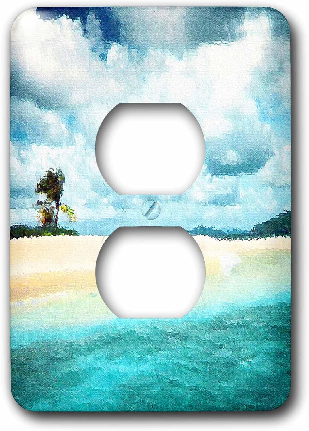 3dRose lsp_19441_6 Sandy Spit Shows a Small Caribbean Sand Bar Island Located Near Jost Van Dyke 2 Plug Outlet Cover