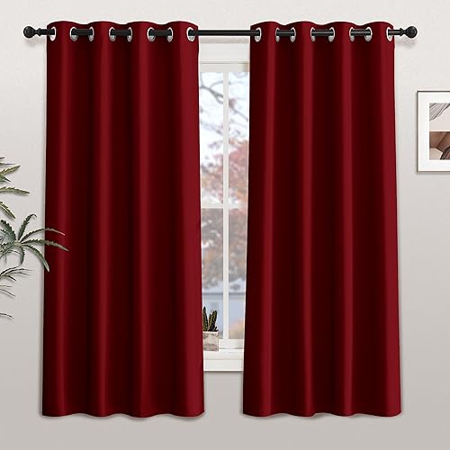 Miniatura 87 de KGORGE - Cortinas opacas grises para dormitorio 2 paneles, 42 x 63 pulgadas con ojales, cortinas de oscurecimiento de habitación con aislamiento