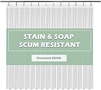 EHZNZIE Clear PEVA Shower Curtain Liner 72x72 Waterproof No Chemical Smell 12 Rust-Proof Grommets Weighted Magnets