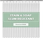 EHZNZIE Clear Shower Curtain Liner Light Weight PEVA, Shower Liner 72x72 Inches, Waterproof, No Chemical Smell with 12 Rust Proof Metal Grommets Holes for Bathroom Shower Curtain