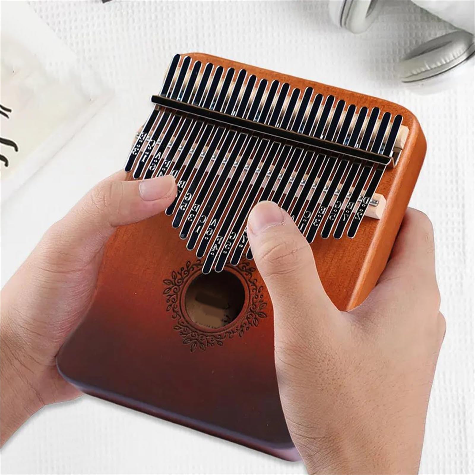 Kalimba Principiantes Kalimba De Madera Maciza De 21 Teclas Con Martillos De Afinación Y Estuche De Transporte Para Principiantes Adultos(Style-Deer)
