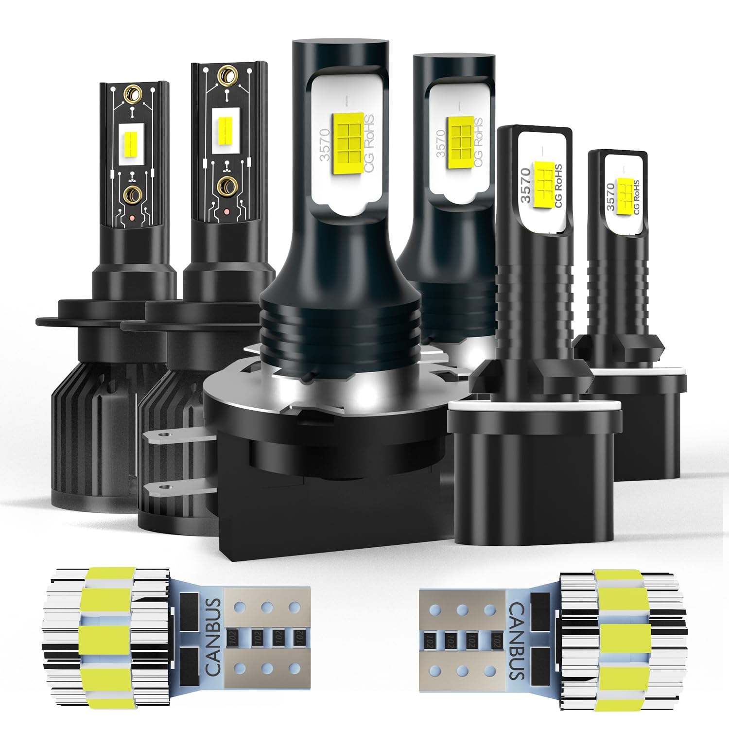 HUDY ピットライト ZPXGIZT LED Headlight Bulbs Fit For Hyundai Santa Fe 2010-2012