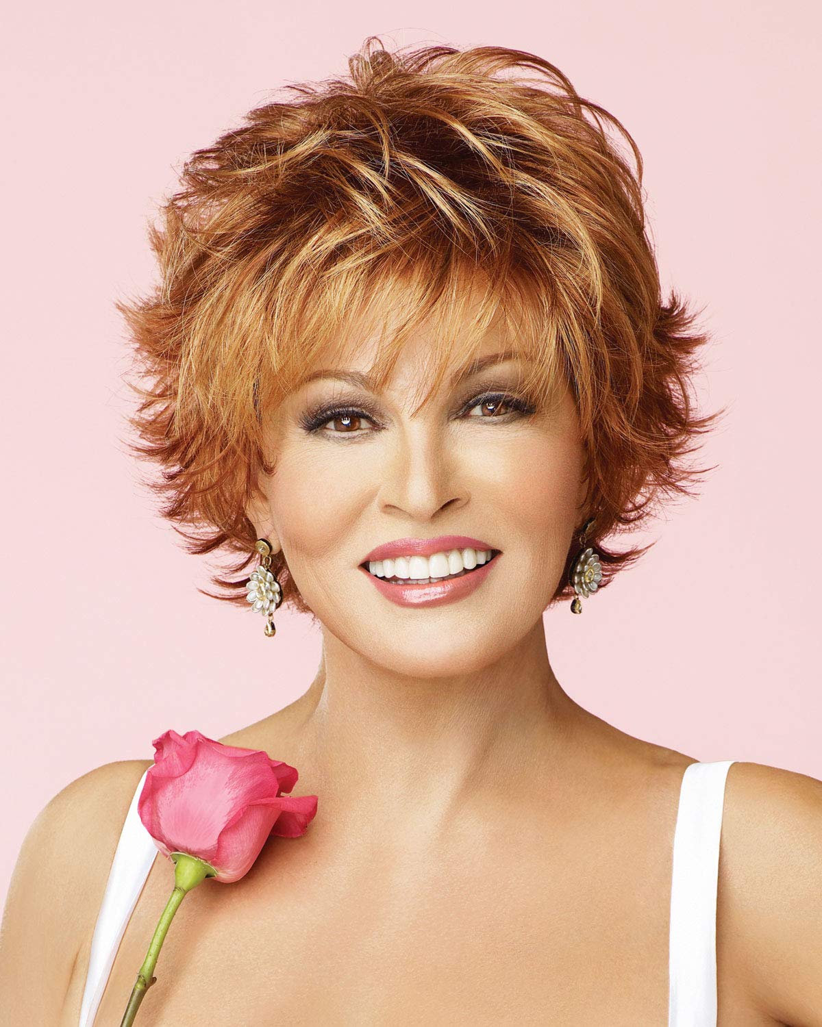 Voltage Large Cap Wispy Bang Short Tousled Raquel Welch Wigs - Color R14/25