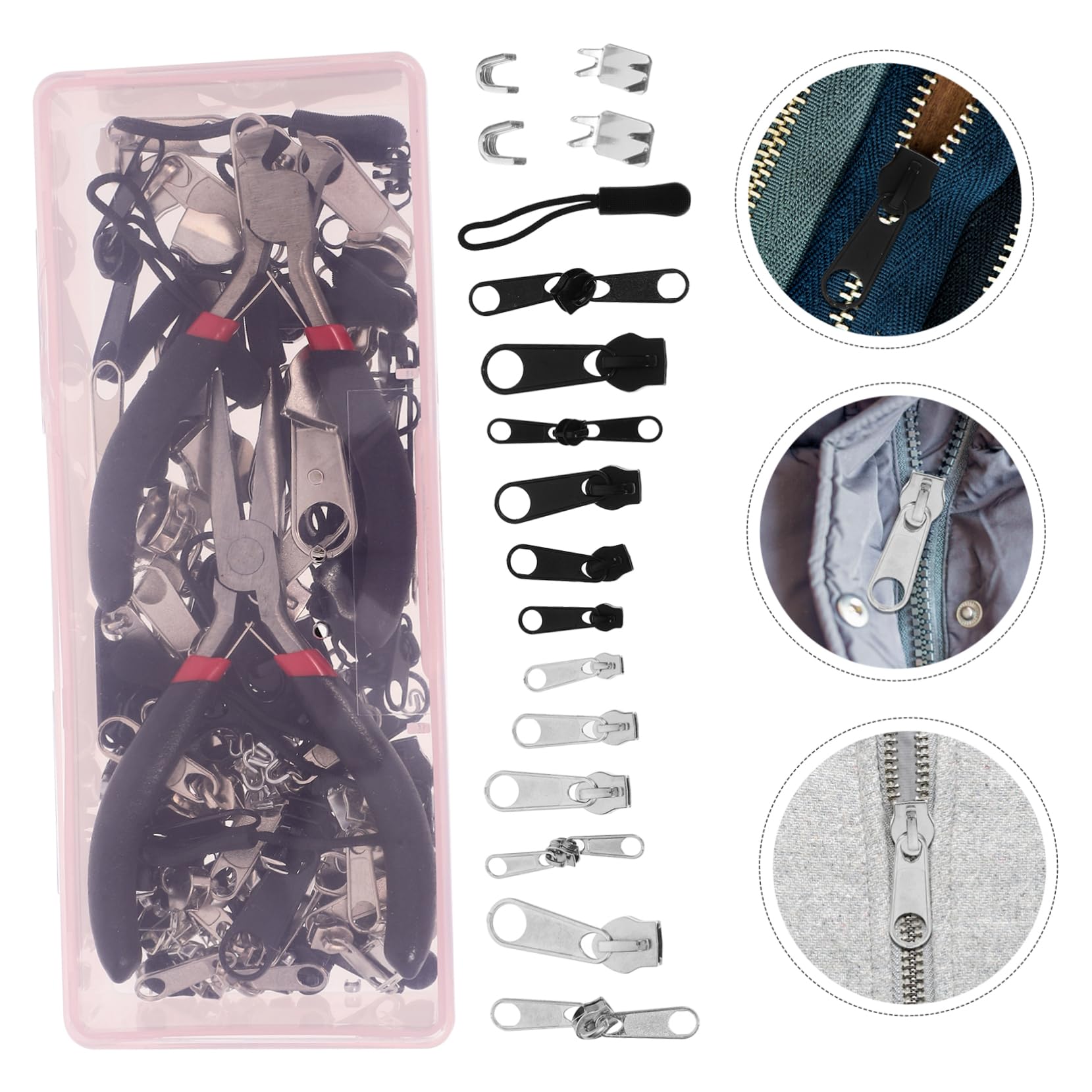 TEHAUX 1juego Kit De Reparación De Con De Instalación y Accesorios Para Ropa y Bolsos Para Proyectos De Costura