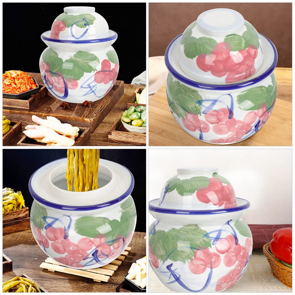 Chiński ceramiczny słoik do kiszenia ogórków, ceramiczny garnek do fermentacji C ceramiczny garnek do fermentacji tradycyjny chiński ceramiczny słoik do fermentacji z pokrywką z uszczelką wodną k