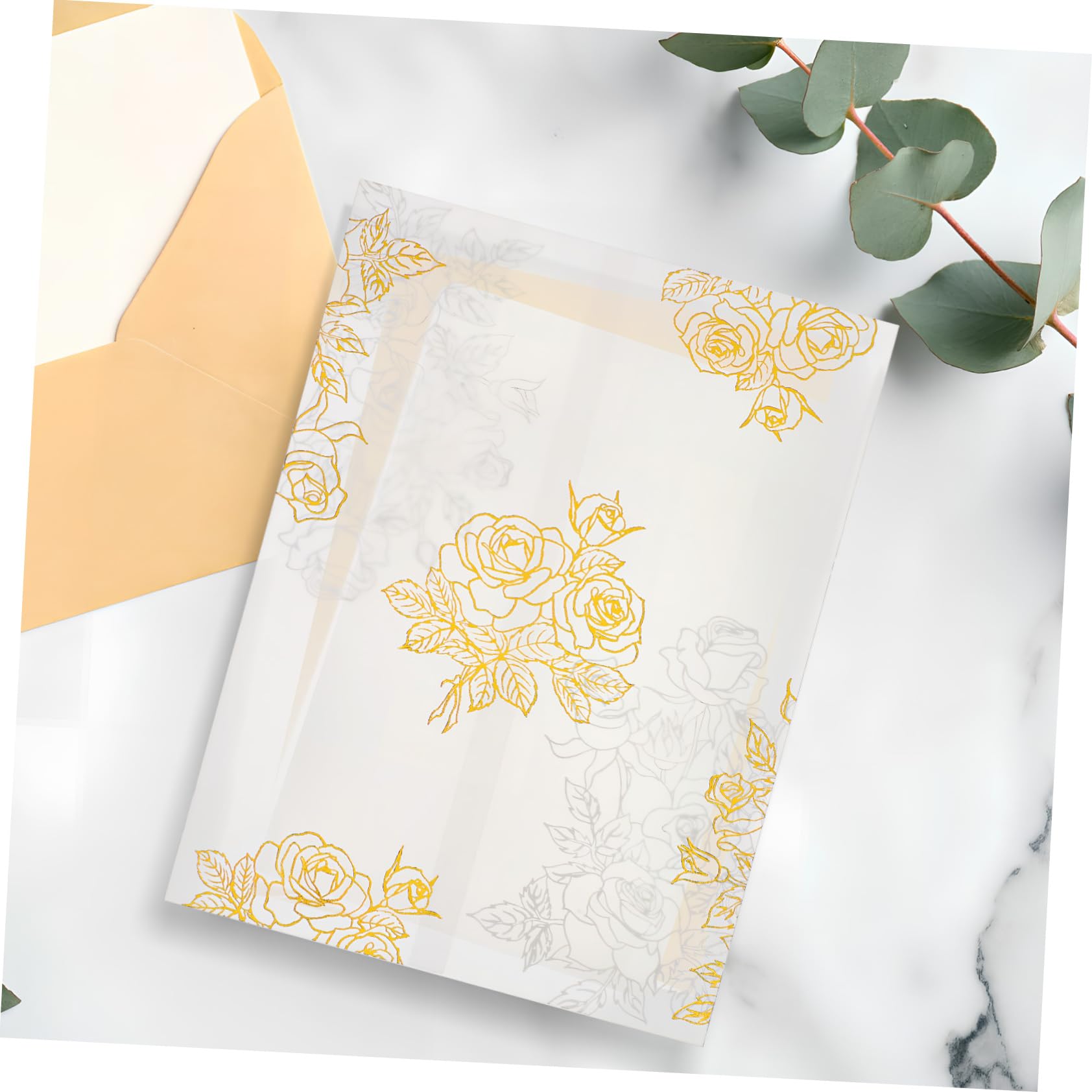 Buste Invito 50 Pezzi Carta Offset Bifacciale per Feste | Motivi Floreali Eleganti, Struttura Robusta e Pratica da Trasportare, per Compleanni e Shower