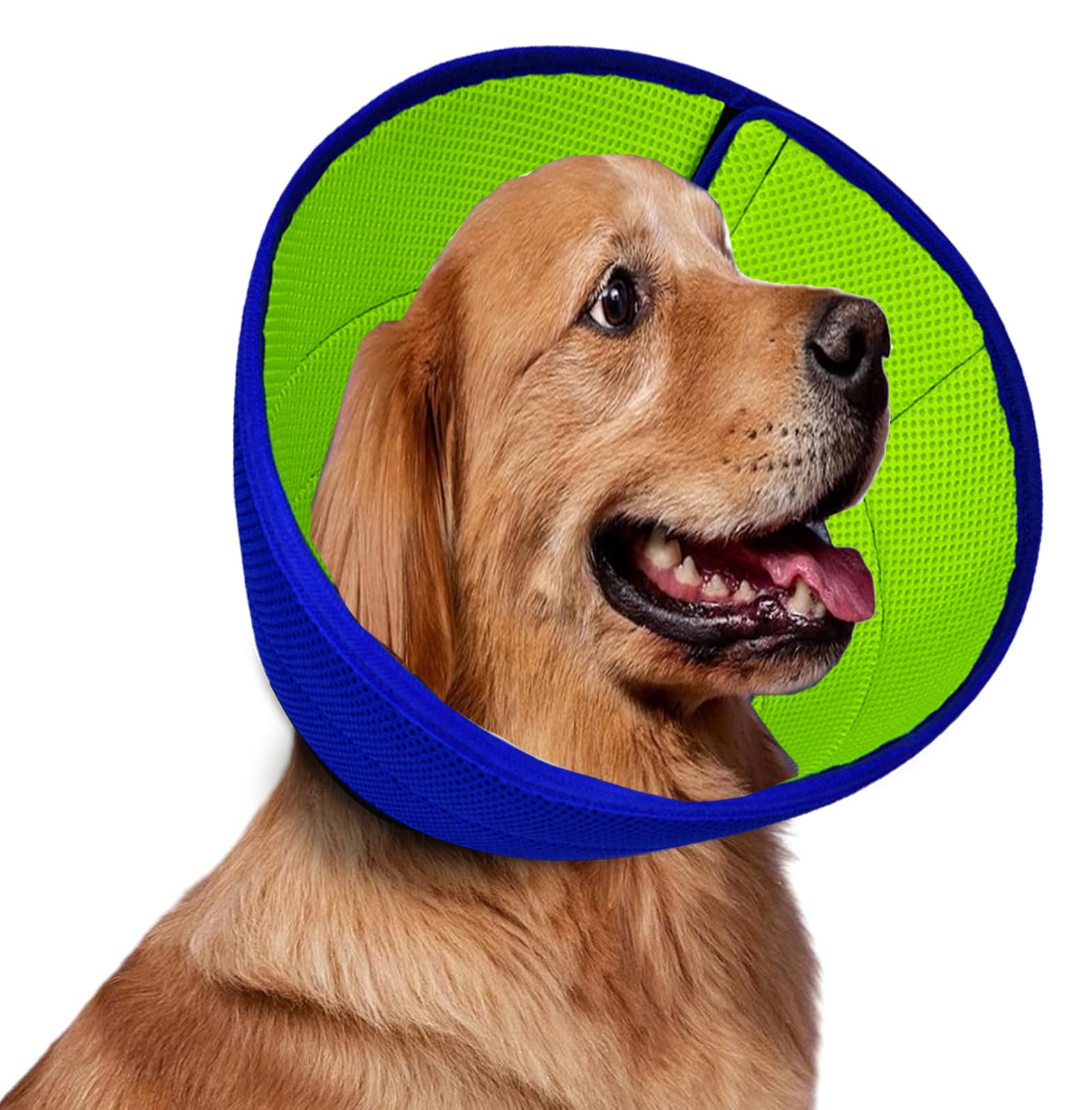 Emwel Large Soft Dog Cone Collar After Surgery – Adjustable Mesh Recovery E-Collar for Wound Protection, Comfortable & Lightweight for Large Dogs