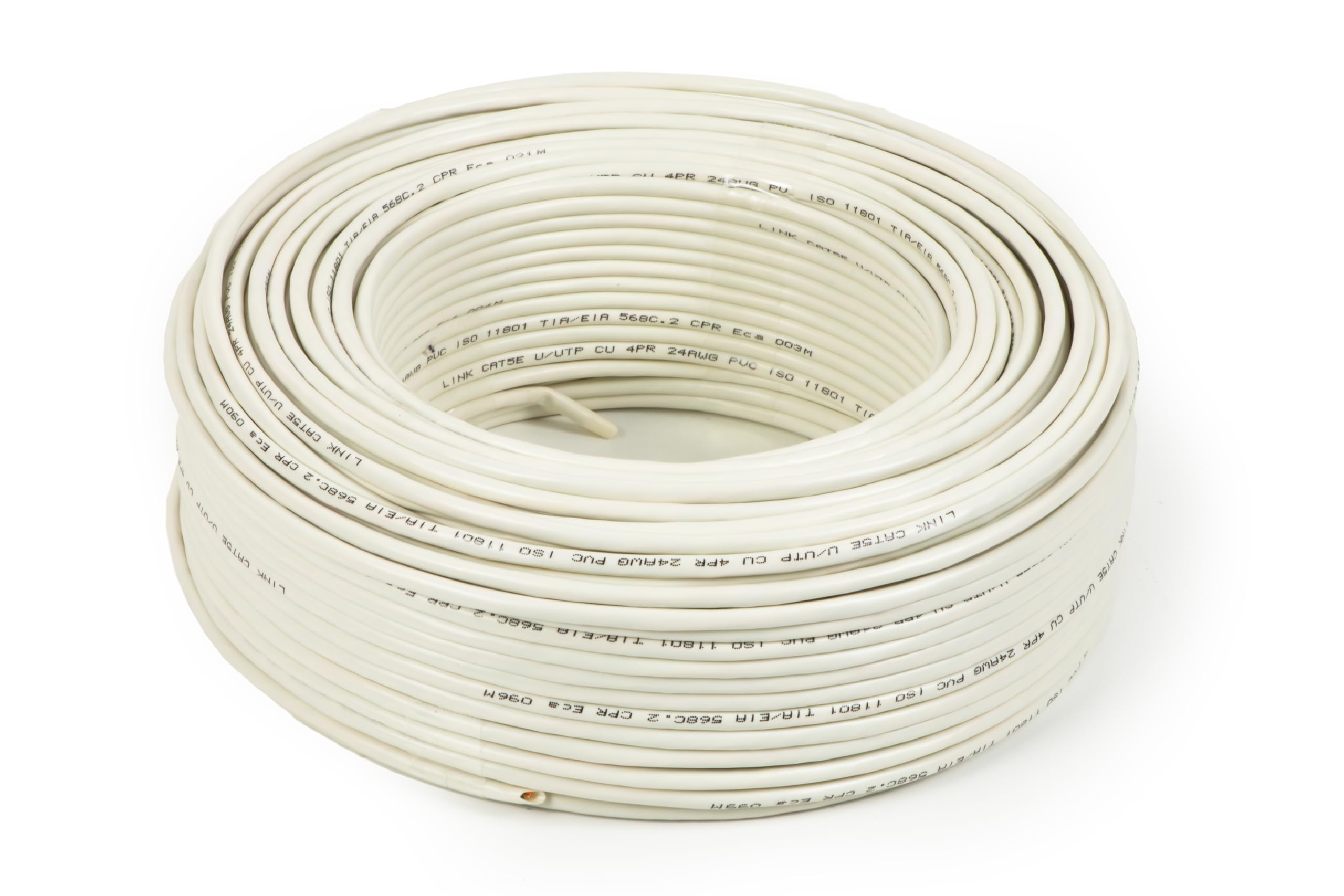 LINK LK100U5ES - Cavo UTP solido categoria 5e (100 metri, grigio) – 8 conduttori in 4 coppie AWG24 CCA – Guaina in PVC conforme CPR Classe Eca – Installazione fissa in canalina a muro