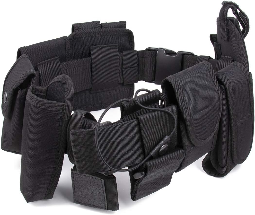 Tactical Utility Belt with10 Pouches Security Military Duty Nylon Belt