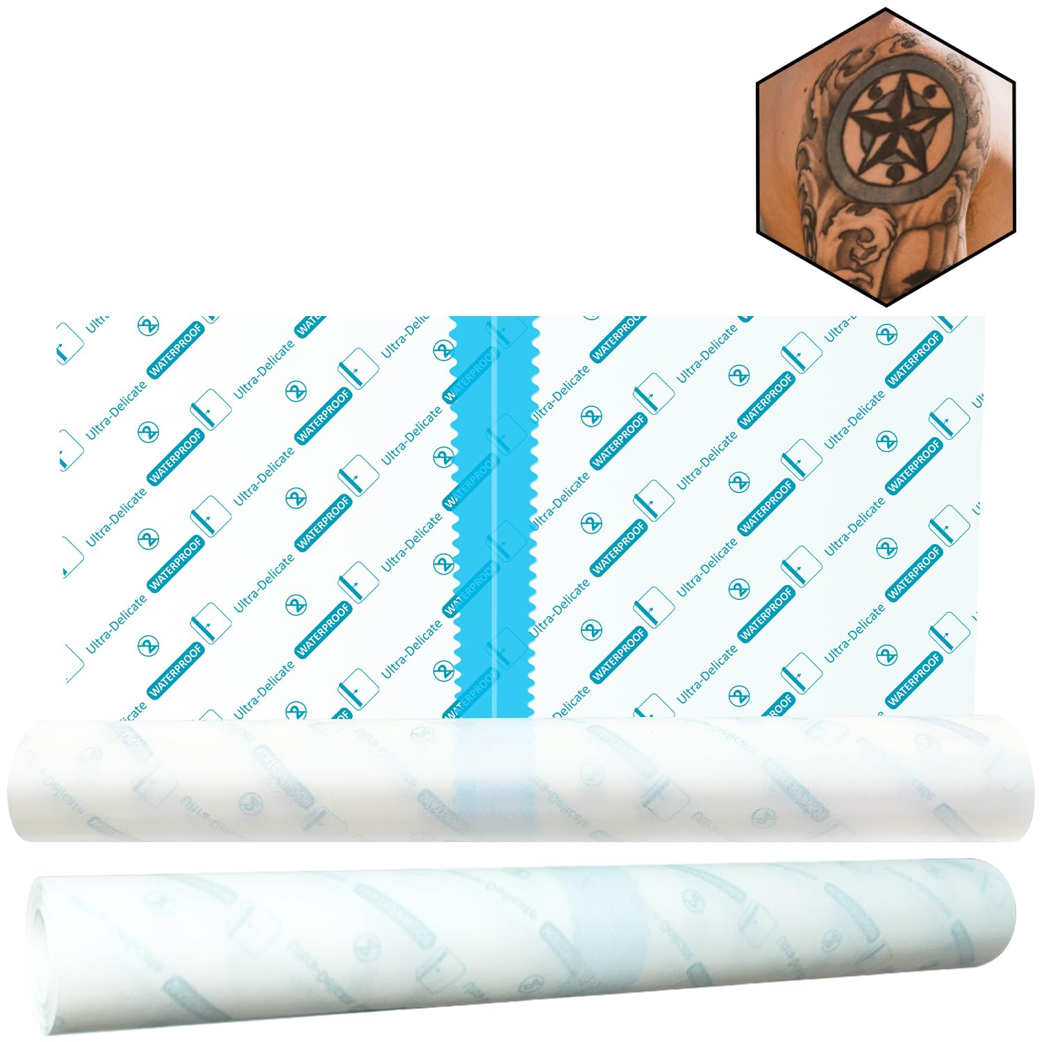 Hysimedy Tattoo Aftercare Bandage 10 Inch x 2 Yards Second Skin Transparent Waterproof Tattoo Cover Up Patch Supplies for Skin Recovery Healing