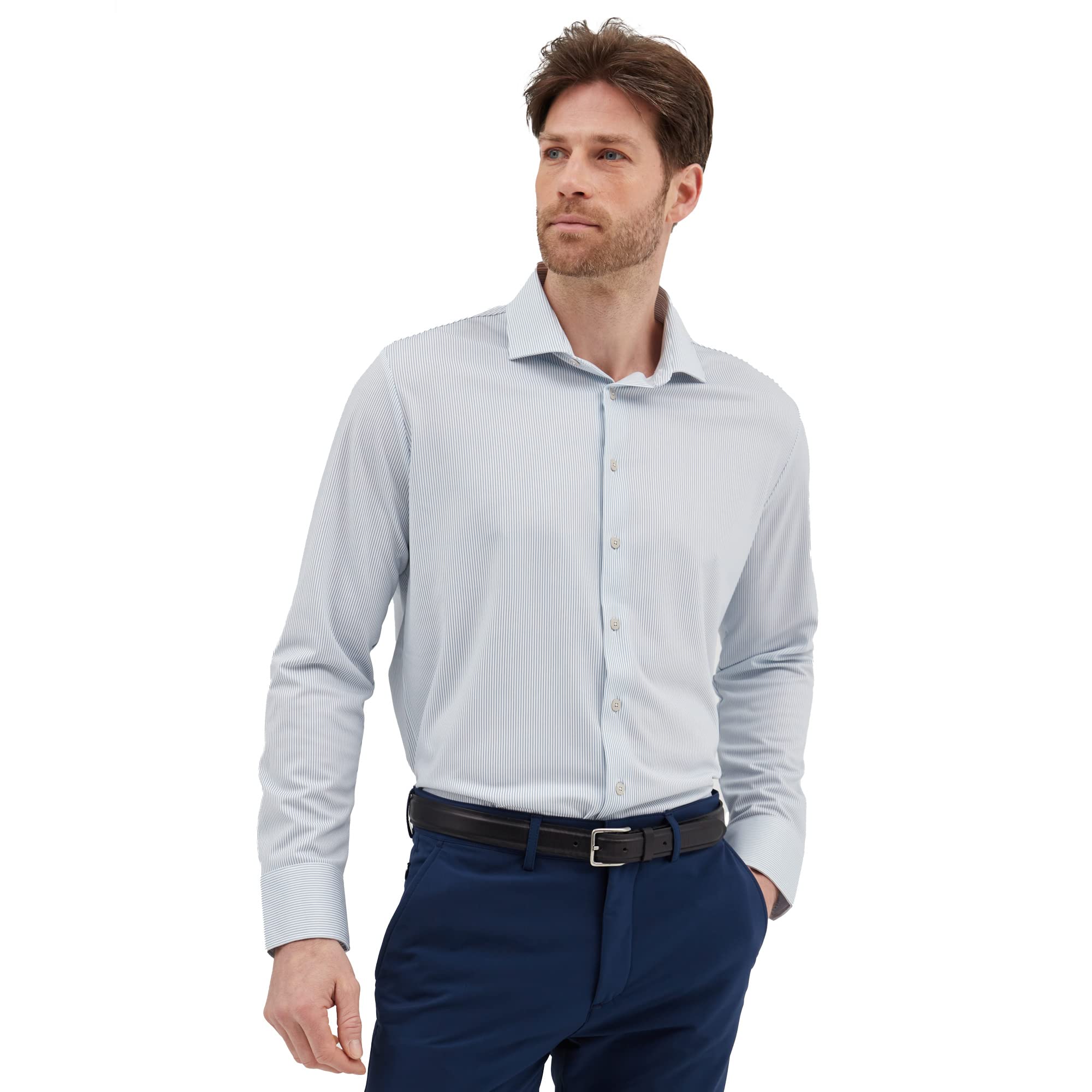 Sepiia Antiarrugas Antimanchas Reciclada Camisa Formal Slim para Hombre
