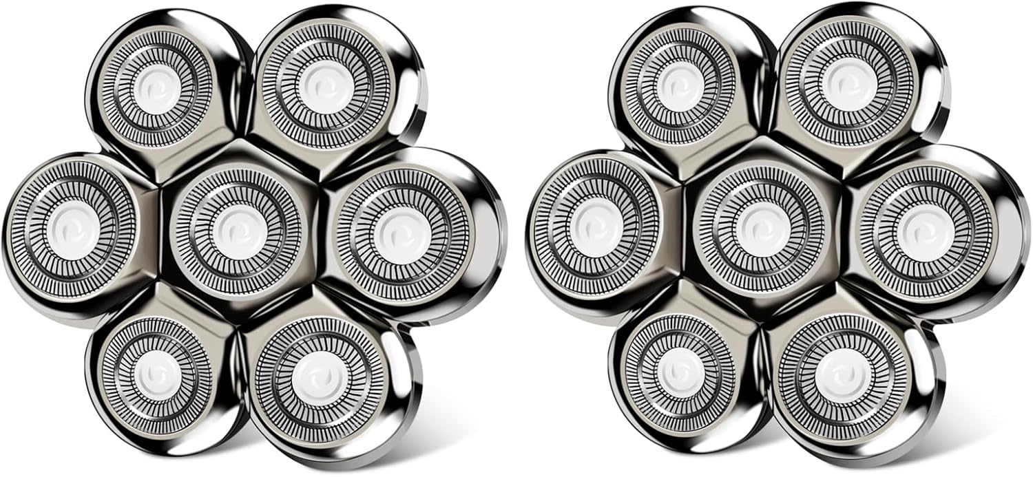 7D Floating Head Compatible with SHPAVVER Replacement Heads,Head Shaver Replacement Heads Compatible with SHPAVVER Electirc Shaver for Men,7D Head Shavers for Bald Men.(2pack)