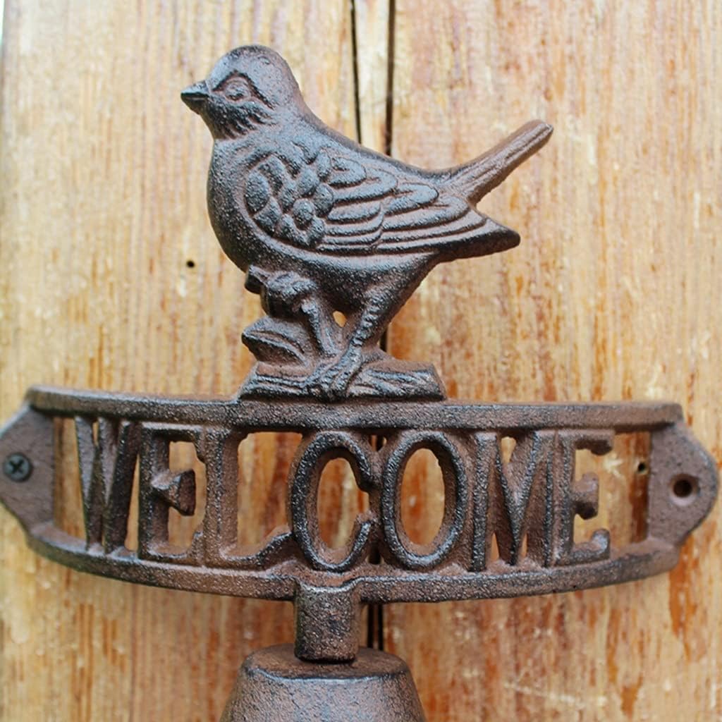 Wall Bell Cast Iron Doorbell Cast Iron Dinner Bell Ship Bell Nautical Bells Dinner Bells for Outside (Black 21.7 * 21 * 11.6cm)