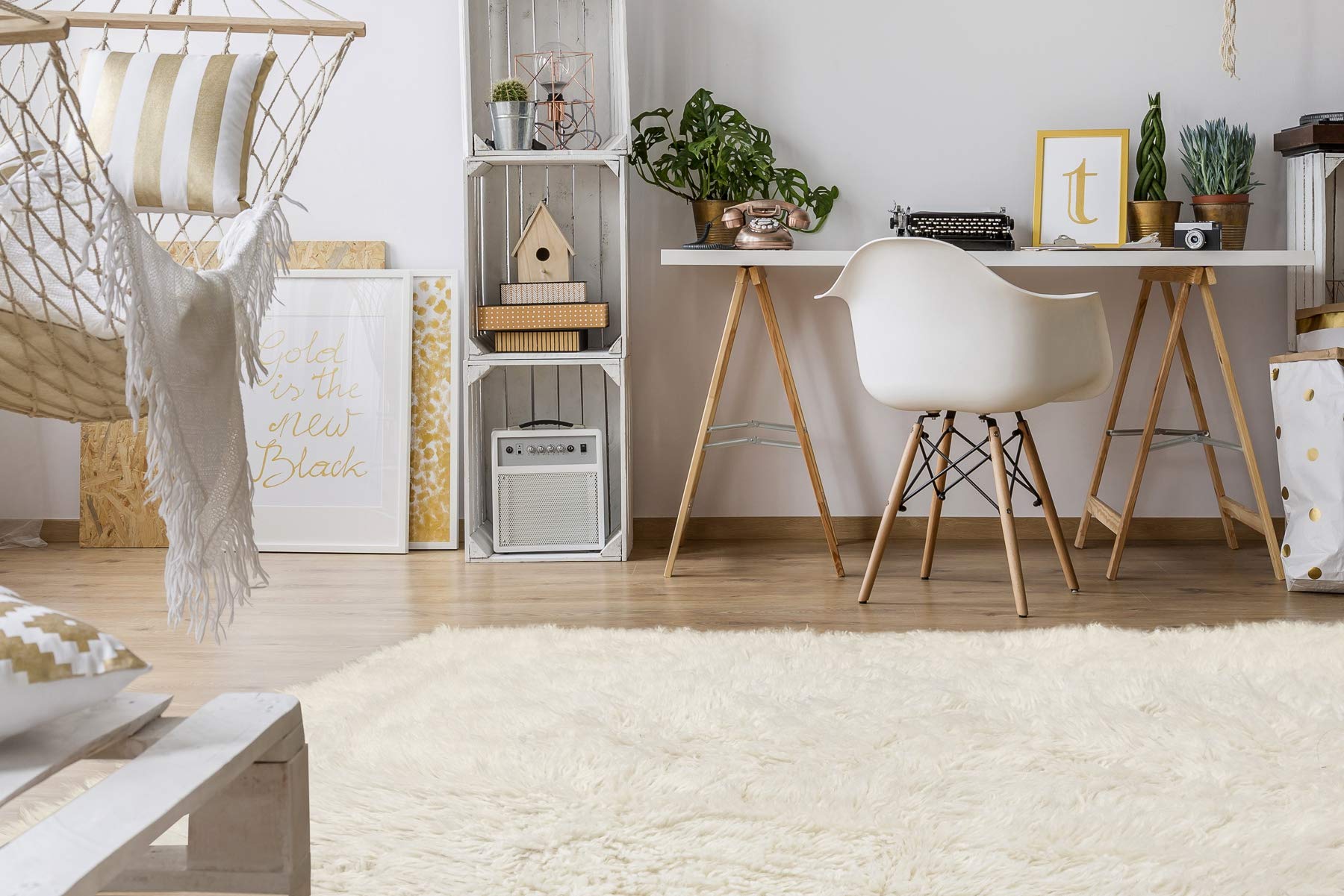 rugsx Tapis Flokati en Laine de Grèce - Tapis Doux à Poils Longs pour Salon, Chambre et Enfant, Aussi comme Plaid ou Couvre-lit, Blanc 240x340 cm
