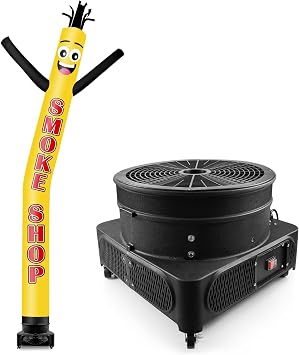 20FT Tall Inflatable Tube Man Smoke Shop Wacky Wavy Dancing Guy with 1.5 HP Weather-Resistant Blower 18Diameter for Outdoor Decoration Advertising Business Promotion